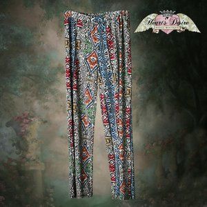 Cha Cha Vente Aztec Inspired Pull On Palazzo Pants
